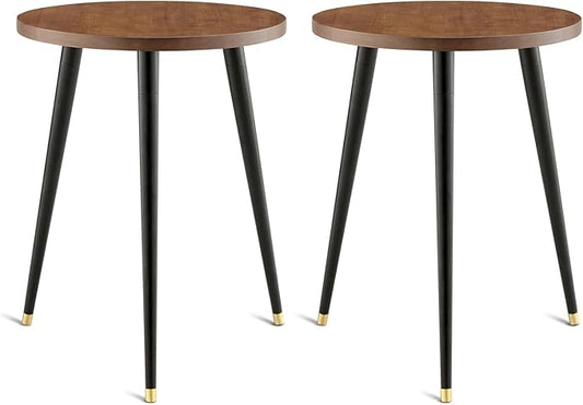 Plant Stand Indoor,Mid Century Wood Plant Stand Plant Table for Flower Pots,Heavy Duty Metal Tall Plant Holder, Modern Home Decor Small Round Side End Table 2 Pack (11.8"x16")