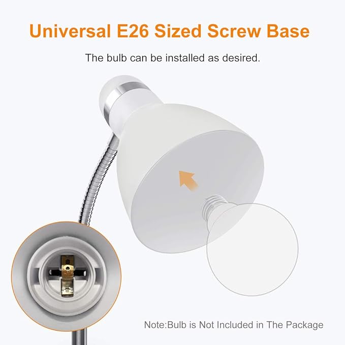 LEPOWER Floor Lamp, Metal Standing Lamp with Adjustable Gooseneck, Heavy Metal Base, Reading Pole Lamp for Office, White Floor Lamps for Bedroom, Living Room