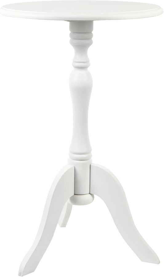 Decor Therapy Simplify Round Pedestal Accent Table, 24" x 15" x 15", White