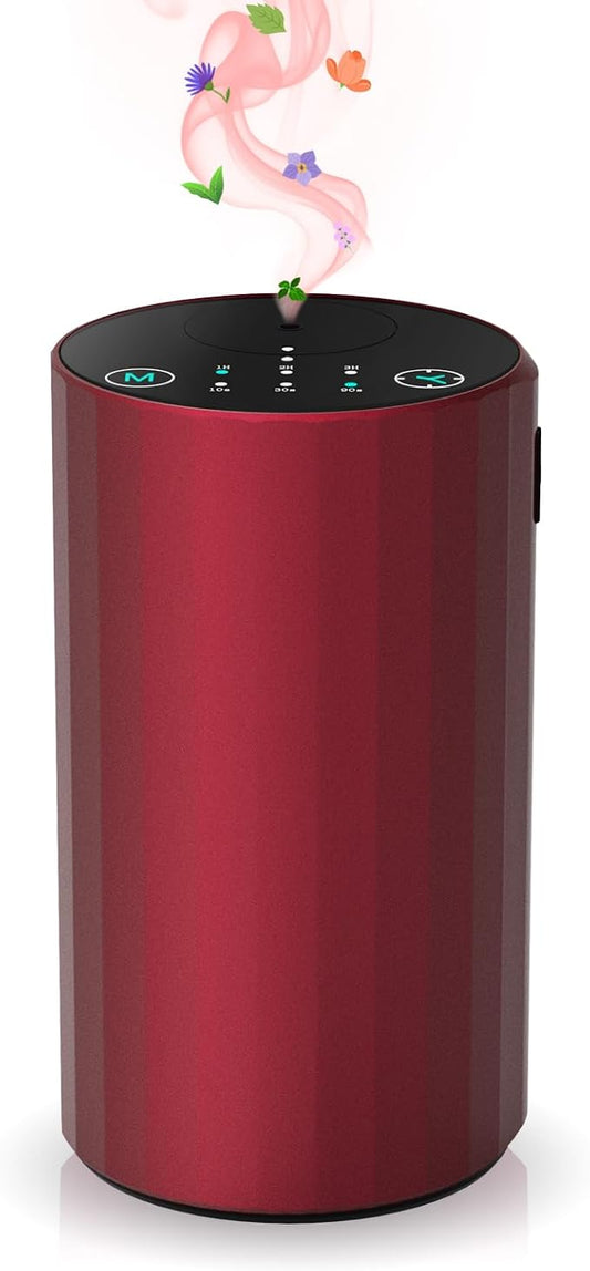 Waterless Essential Oil Diffuser Aromatherapy Scent Diffusers for Home Large Room, Bedroom, Car, Office, Desk, Battery Operated Mini Portable Air Freshener (red)