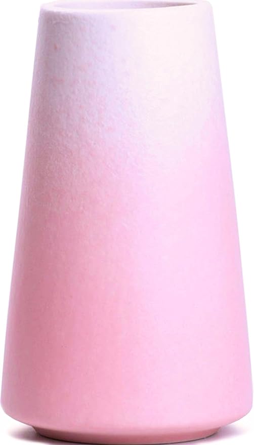 Pink Vase - 6" Pink Ceramic vase for Flower, Cute Modern Vases for Home Decor, Minimalist vases for Centerpieces, Living Room,Bedroom or Gift