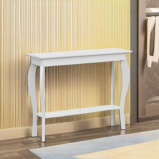 ChooChoo Narrow Console Table, Chic Accent Sofa Table, Entryway Table, White