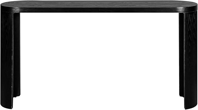 kevinplus 60'' Modern Black Console Table Sofa Table for Entryway Living Room, Sturdy Construction, Curved Legs, Black