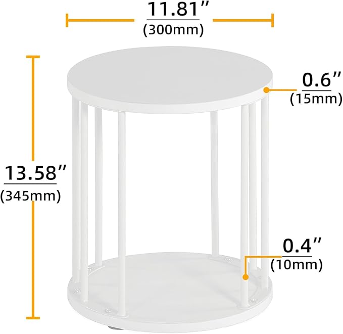 Plant Stand Indoor,small plant stool,Flower Pot Corner stand holder,Mid Century Heavy Duty Metal Tall Home Decor,Modern Round End Table,Small Rustic Display Stand for Living Room,Bedroom(White,2 Packs)