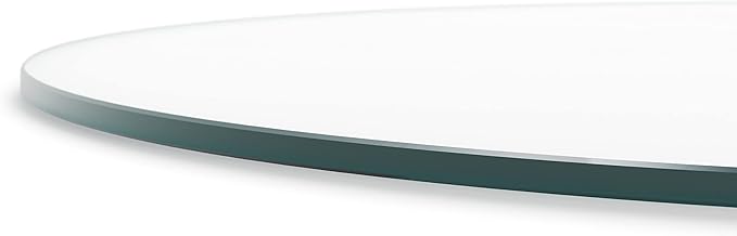 12 inch Round Glass Table Top - Clear Tempered Glass Surface Protector - Safe Flat Polished Edge - Coffee, Dining and End Table