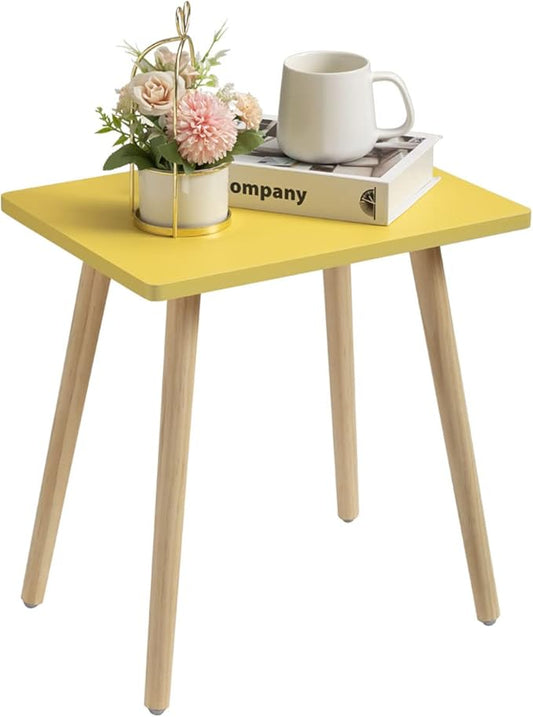 FORAOFUR Side Table, Small End Table Accent Living Room Bedroom Balcony Office, Modern Bedside Home Decor, Easy Assembly, (Yellow, 15.75D x 11.8W 16.54H in)