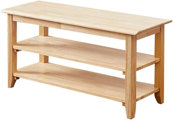 XKZG Storage Bench Wooden Shoe Rack Bench Simple Style Wood Entryway Bench (Natural,31.5")