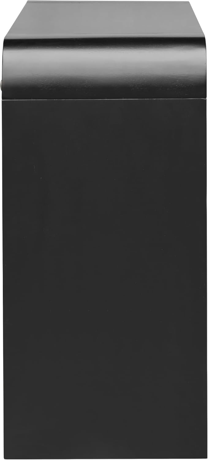 kevinplus 54.3'' Rustic Wood Console Table Sofa Table with Fluted Drawer Storage for Entryway, Modern Elegant Design & Curved Edge, Easy Assemble, Black