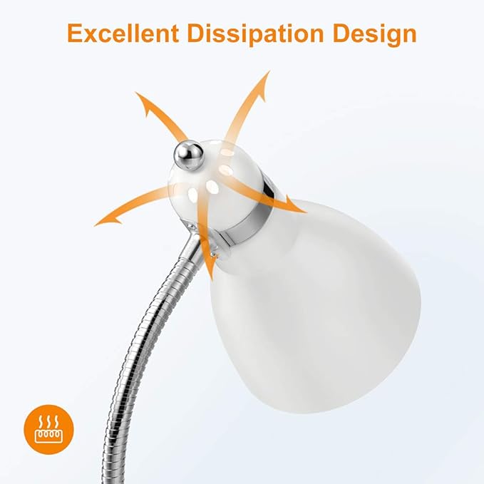 LEPOWER Floor Lamp, Metal Standing Lamp with Adjustable Gooseneck, Heavy Metal Base, Reading Pole Lamp for Office, White Floor Lamps for Bedroom, Living Room