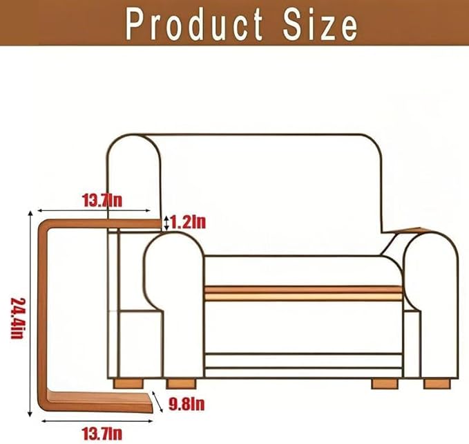 CHSSIH C Shaped End Table for Couch - Wooden Sofa Side Table, Slide Under Couch Table for Living Room, Bedroom, Laptop, Coffee, Small Space Narrow Furniture, Natural