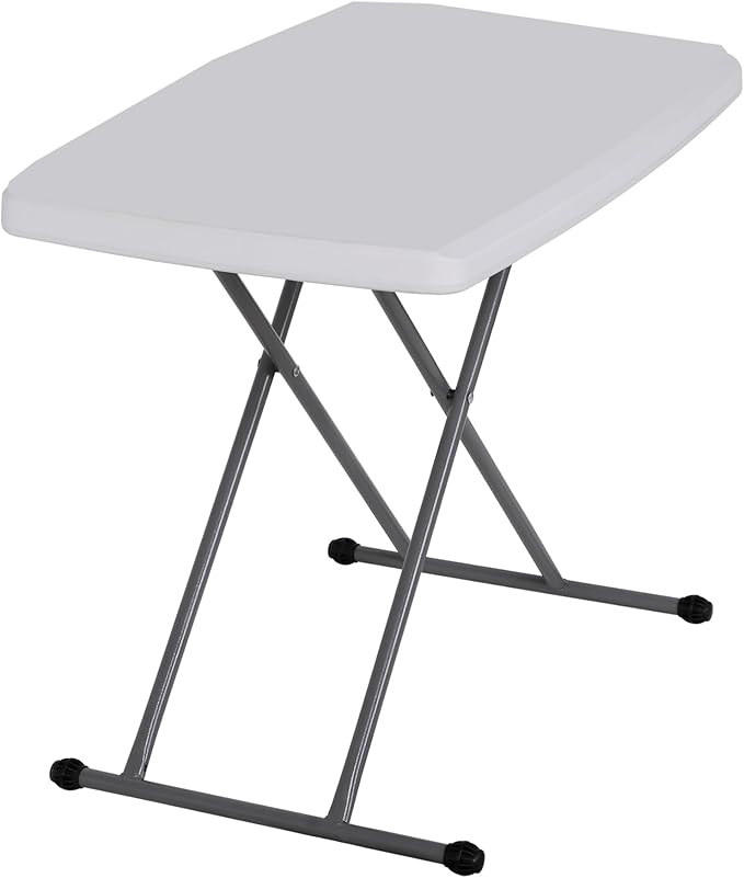ZenStyle 3 ft Adjustable Folding Table, Indoor Outdoor Portable Plastic Dining Card Table Utility Table for Camping Dining Event Party, White (Rectangular, 30"x20")