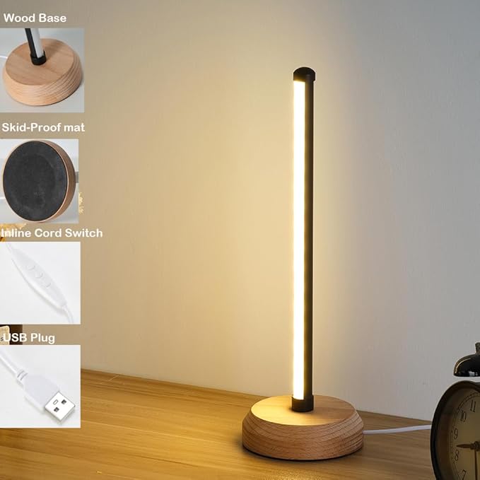 Bedside Table Lamp for Bedroom , 3-Color Temperature Lamp,Bedroom Bedside Night Light, Dimmable Led Lighting, Small Table Lamps for Living Room OfficeCreative Home Decor, Unique House warmging Gif