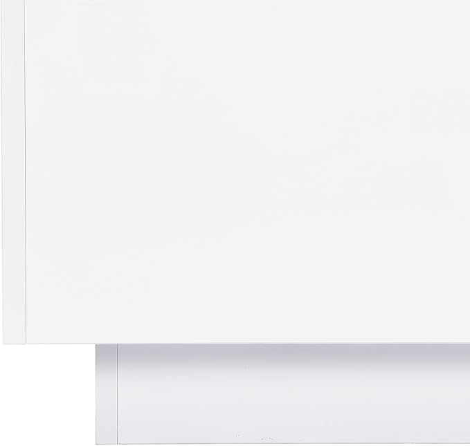 Modern White LED Coffee Table with 5mm Frosted Tempered Glass Top, High Gloss Finish, 16-Color App-Controlled Lights, Sturdy MDF Base, Easy Assembly, 27.56"x27.56"x13.78"