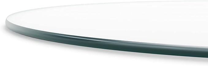 12 inch Round Glass Table Top - Clear Tempered Glass Surface Protector - Safe Pencil Polished Edge - Coffee, Dining and End Table