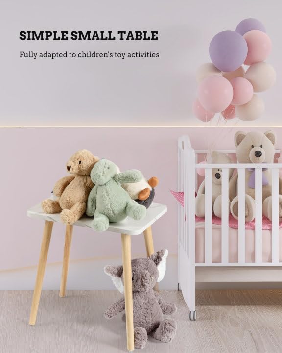 FORAOFUR Small End Table, Side Table Accent Table Living Room Bedroom Balcony Office, Modern Bedside Table Home Decor, Small Table for Small Spaces, Small Coffee Table, Easy Assembly, Marble White