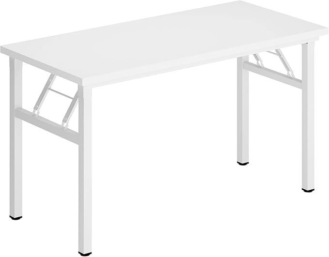 Folding Desk, 47 inch No Assembly Folding Desks for Small Spaces, Sturdy Foldable Computer Desk, Functional Home Office Desks, Study Writing Desk Office Table Workstation for Home Office Outdoor
