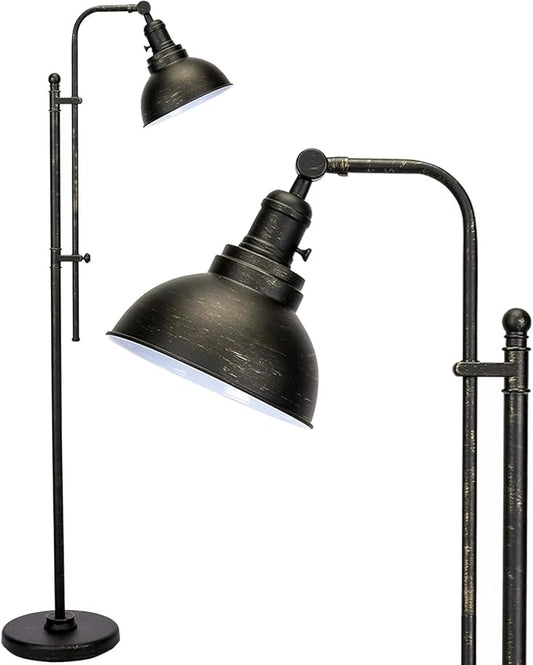 VONLUCE Floor Lamp for Living Room, 65'' Tall Industrial Floor Lamp, Adjustable Height & Head Vintage Metal Standing Reading Lamp for Bedroom, Office, Farmhouse, ETL Certificate