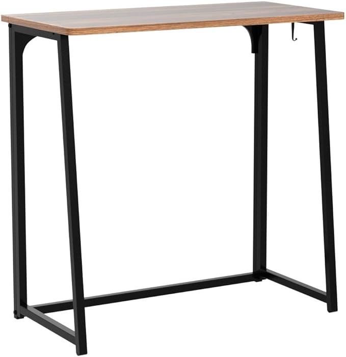 WOHOMO Folding Desk for Small Spaces, 31.5 Inch Foldable Computer Desks, Small Desk for Home Office, Study, Bedroom, Space Saving Writing Work Computer Table, Easy to Fold, Rustic Walnut