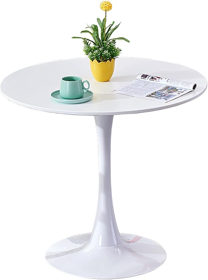 Tulip Table 32" Round Dining Table Set for 4, Mid Century Modern Circle Dining Table with Pedestal Base (White)