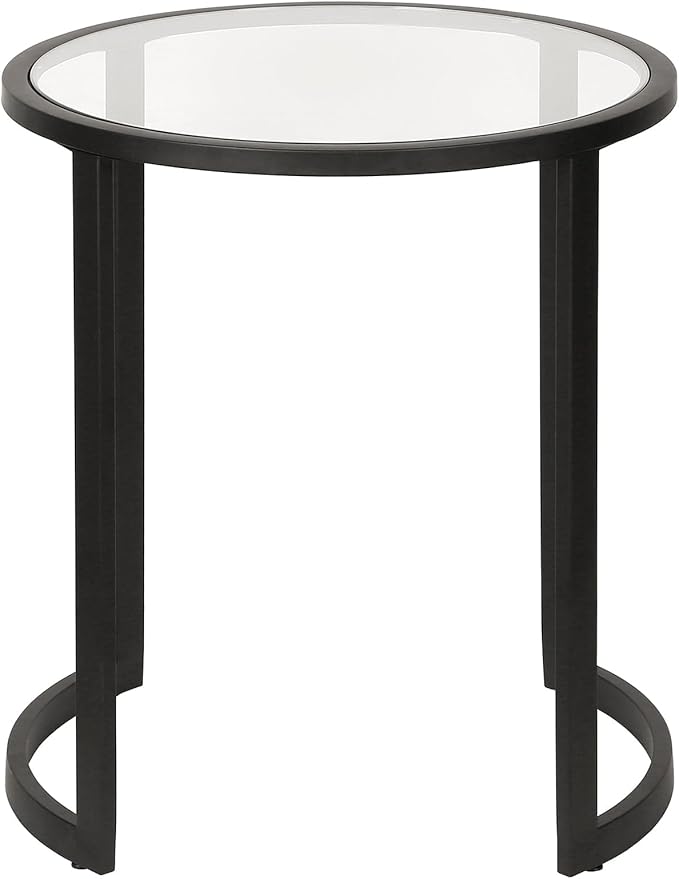Mitera 20'' Wide Round Side Table in Blackened Bronze