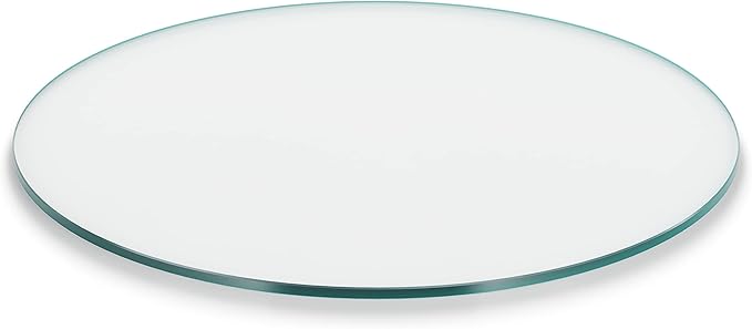 12 inch Round Glass Table Top - Clear Tempered Glass Surface Protector - Safe Flat Polished Edge - Coffee, Dining and End Table