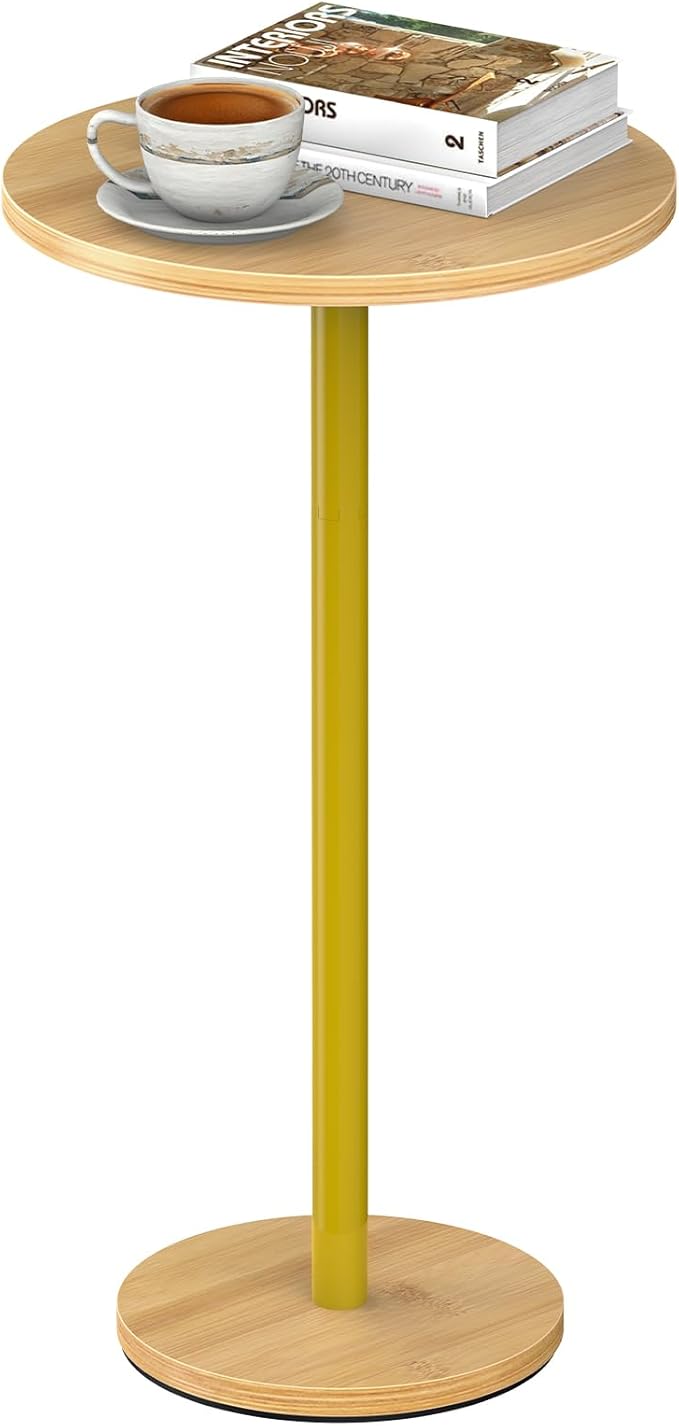 Drink Table Pedestal Side Table for Small Spaces Round Side Table for Living Room Small Round Coffee Table Drink Holder Table for Waiting Room, Sofa