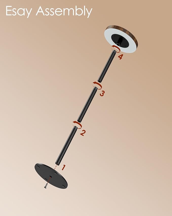 Drink Table, Small Pedestal Side Table, Round Cocktail Table, Circle Accent End Table with Metal Base, for Small Spaces (1, Brown Walnut)