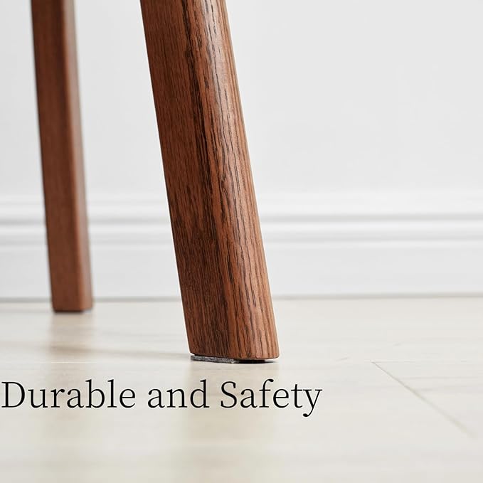 100% Solid Oak Round Side Table, Small Side Table for Small Spaces, 3-Legged Living Room End Tables with Stable Frame for Bedroom Couch Side Entryway, Walnut