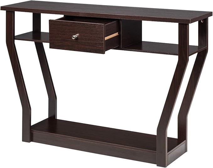 Safeplus 47" Accent Console Tables with Drawer and Shelf for Living Room Hallway Entryway