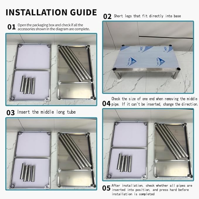 Stainless Steel Table Prep & Work Table 20x 32Inches NSF Heavy Duty Commercial with Undershelf and Backsplash for Restaurant Kitchen Home and Hotel