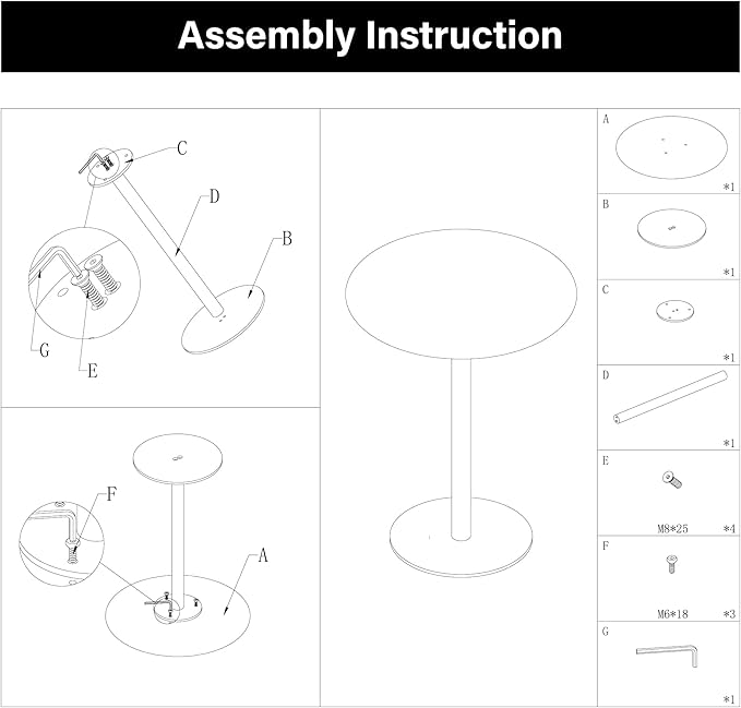 Get Set Style Drink Table, Round End Table, Side Table, Modern Pedestal Table with Metal Base, Small Accent Table for Sofa Couch/Chair, Living Room, Bedroom, Dorm, Patio (Natural)