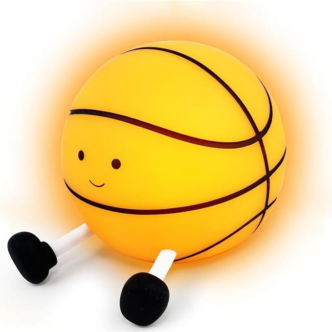QANYI Sport Fans Basketball Lamp, LED Sports Light Rechargeable for Boys Room Bedroom Decor, Light Up Basketball Decoration Christmas Gift Ideas for Girls Children Teens Kids 8-12 Boys