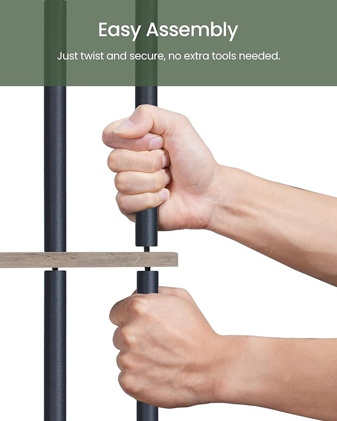 Small Round Side Table with Charging Station, Round End Accent Table, 3-Tier Sofa Side Table for Small Spaces, Nightstand for Living Room, Bedroom, Greige and Black TBZ06UFH