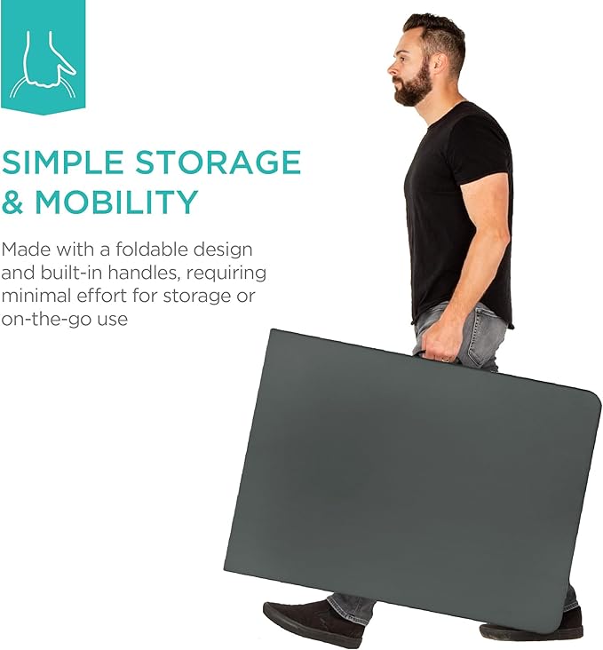 Best Choice Products 6ft Plastic Folding Table, Indoor Outdoor Heavy Duty Portable w/Handle, Lock for Picnic, Party, Camping - Dark Gray