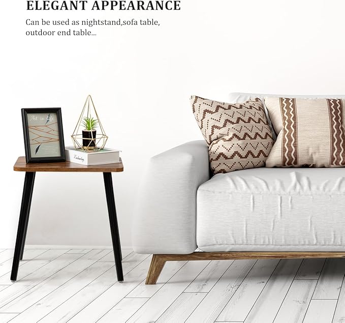 FORAOFUR End Table Set of 2, Modern Wooden Side Table for Living Room, Bedroom, Boho for Small Spaces, Easy Assembly