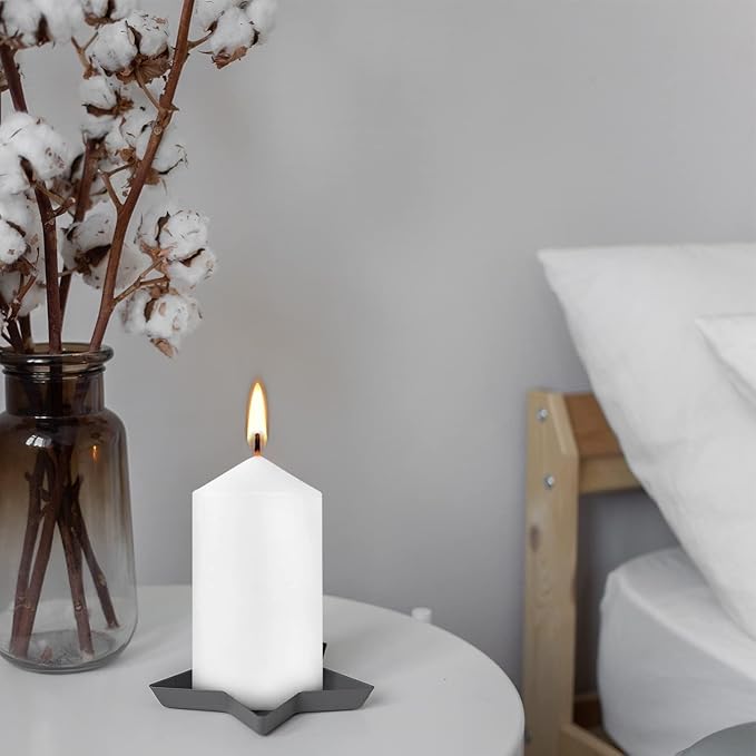 2"x4" High White Pillar Candles, Set of 20 Unscented. Bulk Buy. Ideal for Halloween, Wedding, Emergency Lanterns, Household, Wedding and Home Décor Candlesticks