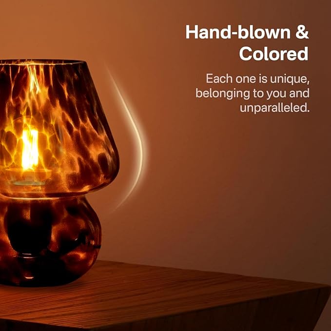 Mushroom Lamp Small Lamp Table Lamp for Bedroom, Desk Bedside Lamps for Living Room,Mushroom Decor Cute Mini Modern Mid Century Lamps for Night Stands,Aesthetic Home Living Room Decor(Black)