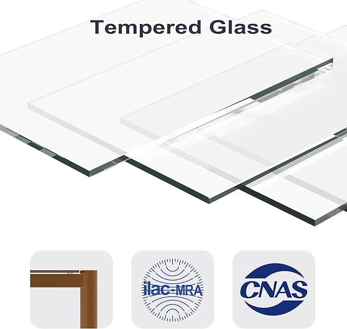 Glass Coffee Table, Rectangle Living Room Center Table with Golden Legs, Mid-Century Modern Accent Tables with Open Shelf for Living Room, Office, Brown