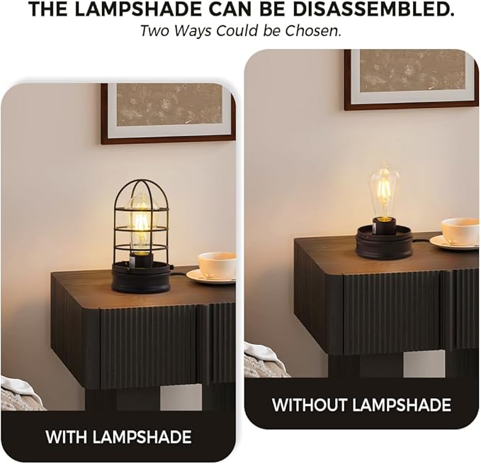 Cerdeco Small Vintage Table Lamp,Industrial Desktop Lamp for Bedside,Bar,Cafe,Bedroom,livingRoom,(Bulb Not Included)