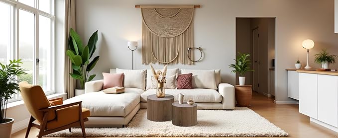 KEVINSPACE Nesting Coffee Table Set of 2, Round Nesting Tables Wooden End Tables for Small Space, Modern Side Tables Set for Living Room, Office, No Need Assembly, Walnut