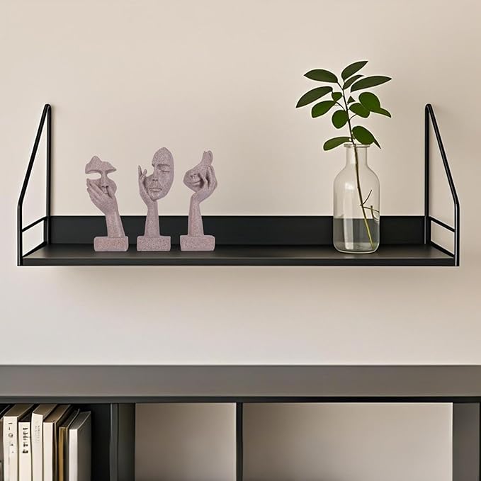 3 Pcs Thinker Small Statue Set - Art Resin Abstract Home Accent Figurines for Decor Woman Apartment Bookshelf Floating Shelf Coffee Table Office Desk Counter Decor (3 Pcs Sandstone, 6")