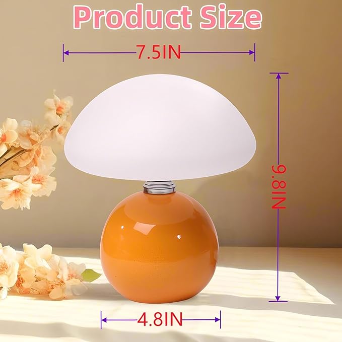 Mushroom Lamp for Bedroom Living Room,Mushroom Table Lamps for Bedside Night Stands,3 Color Temperature Desk Small Table Lamp,Cute Mini Modern Night Light Lamp,Unique Home Decoration
