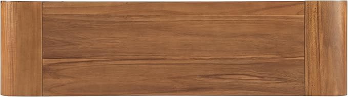 kevinplus 54.3'' Rustic Wood Console Table Sofa Table with Fluted Drawer Storage for Entryway, Modern Elegant Design & Curved Edge, Easy Assemble, Brown