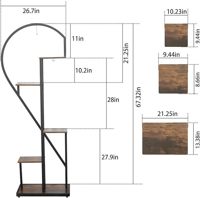 Plant Stands Indoor Tall: 5-Tier Corner Shelves Plant Stand Flower Hanging Planters for Indoor PlantsDisplay for Women(Easter Home Gift) 2PCS