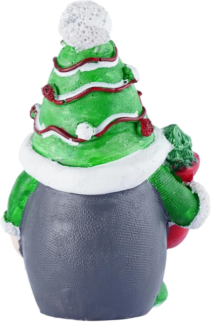 Christmas Resin Gnome Statues, Suitable for Indoor & Outdoor Holiday Decor, Winter Christmas Table Decoration, Ideal for Mom, Dad, Friends
