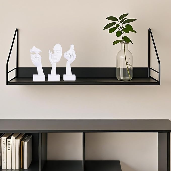 3 Pcs Thinker Small Statue Set - White Art Abstract Home Accent Figurines for Decor Woman Apartment Bookshelf Floating Shelf Coffee Table Office Desk Bathroom Counter Decor (3 Pcs White, 6")