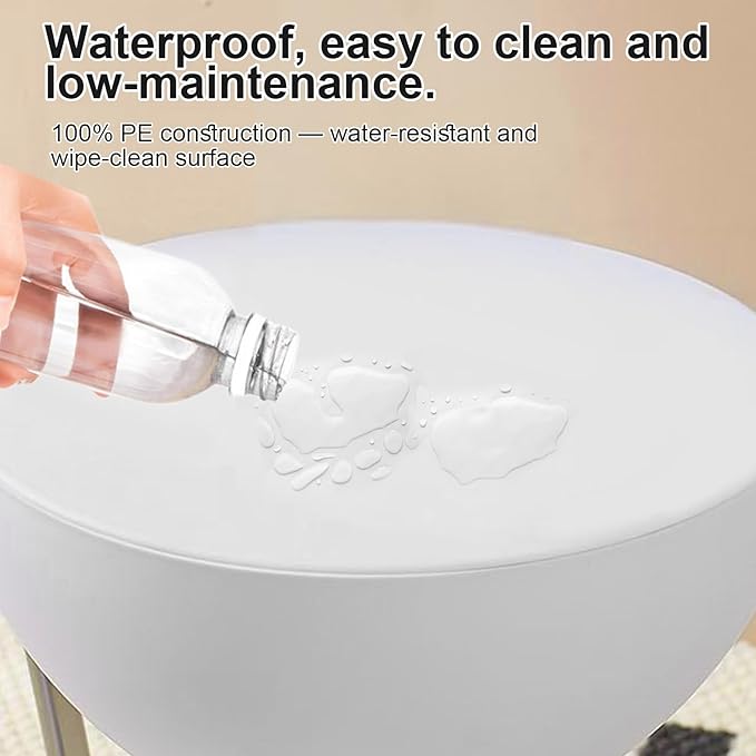 Mini Circle Side Table, Small Modern Bowl-Shaped Coffee Table, Sofa End Table Nightstand, Modern Bedside Home Decor for Living Room, Bedroom，Living Room (Large White)