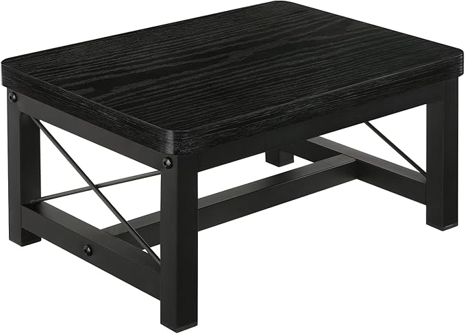 YINMIT Wooden Step Stool for Adults, Heavy Duty Step Stool with Non-Slip Feet, Bed Steps for High Beds for Adults, Wide Stepping Stool for Bedroom Kitchen, Hold Up to 500 LBS, Black