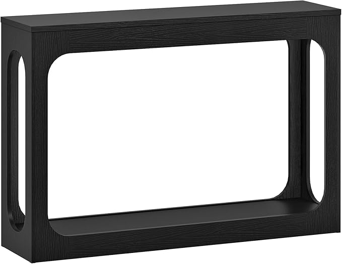 47.2" Long Console Table, Entryway Table, Hallway Table, 2-Tier Behind Couch Table, Corridor Decor Stand, Narrow Rectangular with Storage for Living Room, Entry, Hallway, Black MXG03BB