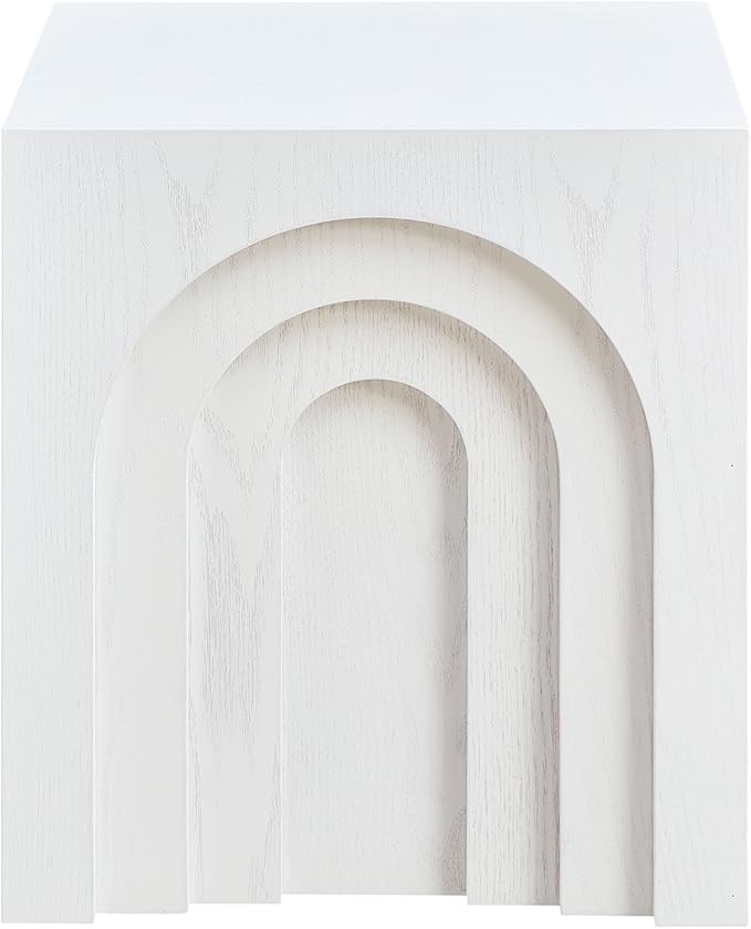 15.74'' Square Coffee Table for Living Room, Minimalist Coffee Table Modern Coffee Table, Tea Table Side Table End Table Small Coffee Table Accent Table Bedside Table for Apartment Office,White